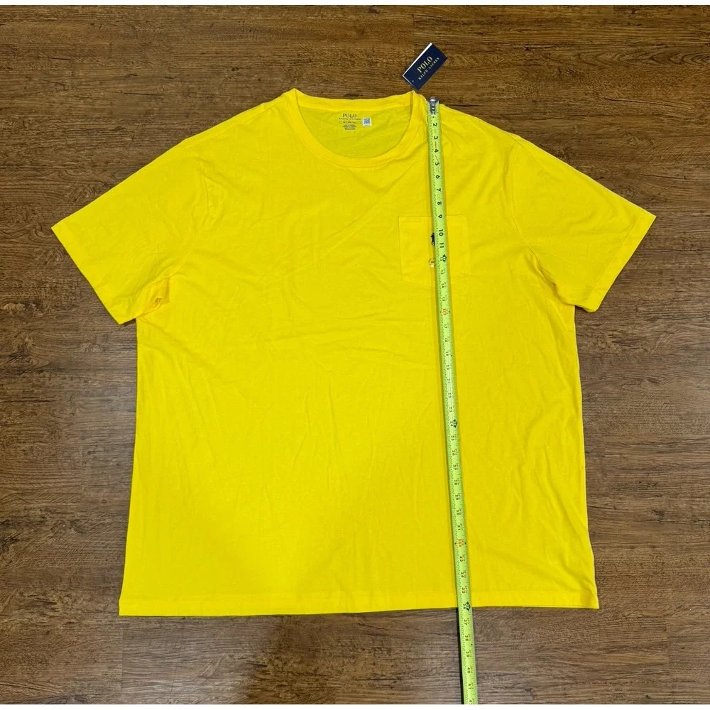 Polo Ralph Lauren Yellow Classic Fit Pony Short Sleeve Pocket T Shirt Men's 4XLT